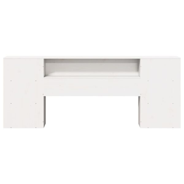 vidaXL Headboard with Storage White 180 cm Solid Wood Pine
