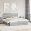 vidaXL Bed Frame Grey Sonoma 180 x 200 cm Solid Pine Wood