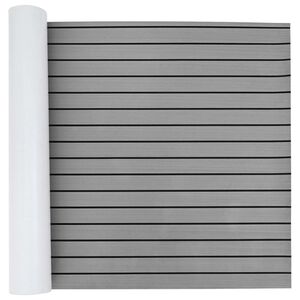 vidaXL Boat Mat Striped Light Grey and Black 240 x 90 cm EVA