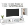 vidaXL 6 Piece TV Cabinet Set White Engineered Wood