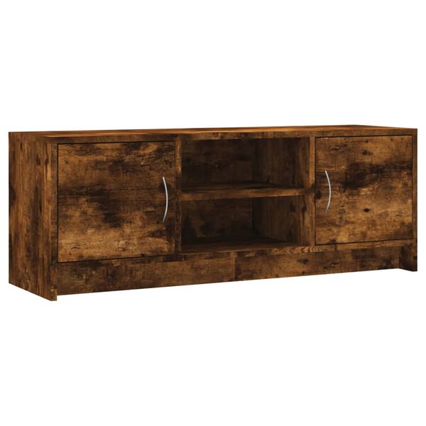 vidaXL TV Cabinet Smoked Oak 102x30x37.5 cm Engineered Wood