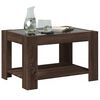 vidaXL Coffee Table with LED Brown Oak 73x53x45 cm Engineered Wood