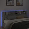 vidaXL Headboard Cabinet with LED Concrete Grey 220x16.5x103.5 cm