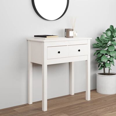 vidaXL Console Table White 70x35x75 cm Solid Wood Pine