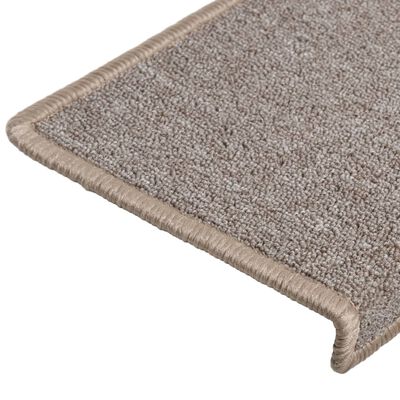 vidaXL Carpet Stair Treads 15 pcs 65x21x4 cm Light Brown