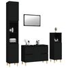 vidaXL 4 Piece Bathroom Furniture Set Black Engineered Wood
