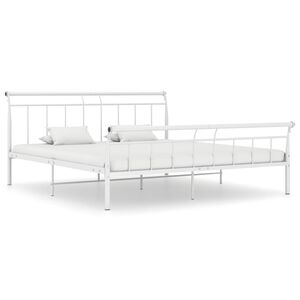 vidaXL Bed Frame without Mattress White Metal 160x200 cm