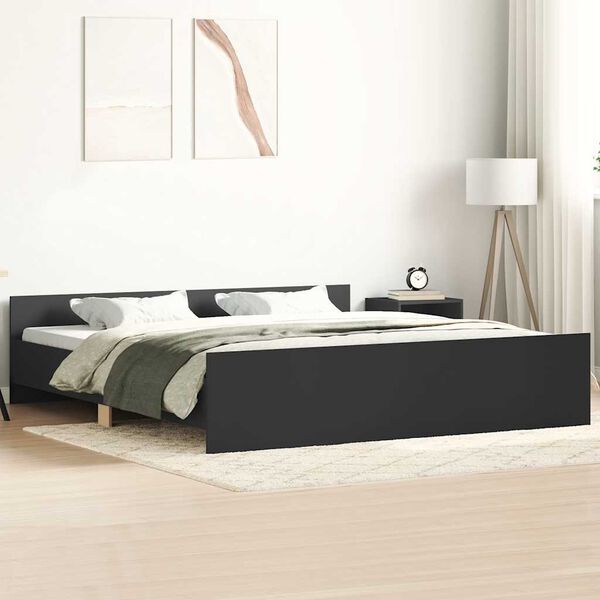 vidaXL Bed Frame without Mattress Black 160x200 cm