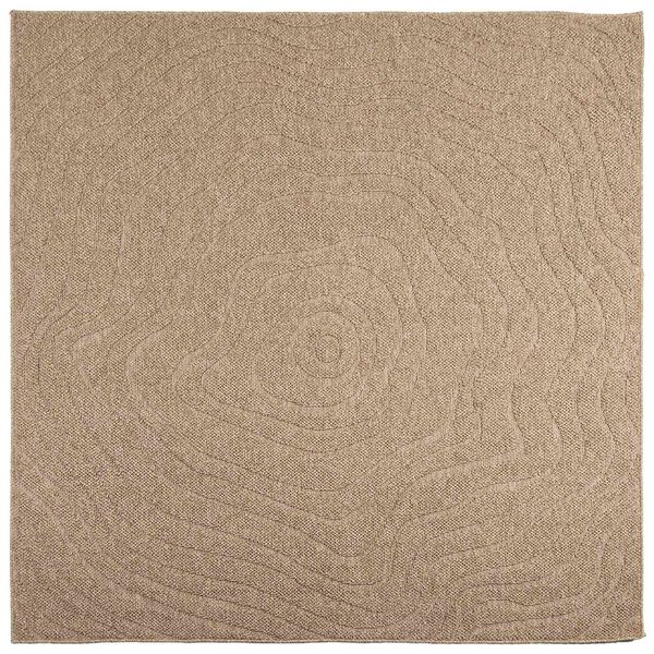 vidaXL Area Rugs Moire Square HUARTE Natural 240 x 240 cm Polyester