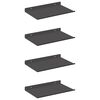 vidaXL Floating Shelf Wall-mounted 4 pcs Black 30 x 18 x 2.5 cm Steel