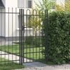 vidaXL Fence Gate Boxtel Single Door with Arched Top Steel 1x1.75 m Black