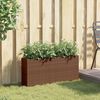 vidaXL Garden Planter with 2 Pots Brown 90x20x40 cm Poly Rattan
