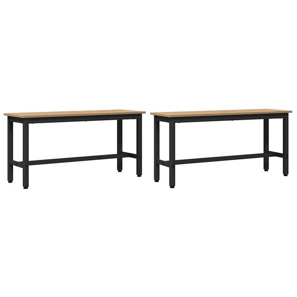 vidaXL Dining Bench 2 pcs Artisan Oak 100 x 32.5 x 48.5 cm