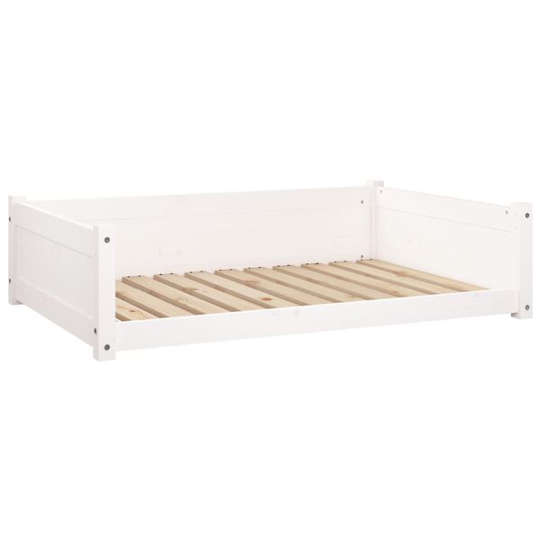 vidaXL Dog Bed White 105.5x75.5x28 cm Solid Pine Wood