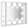 vidaXL Mirror Cabinet with LED White 91x15x76.5 cm