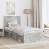 vidaXL Bed Frame Concerte Grey 100 x 200 cm Solid Pine Wood