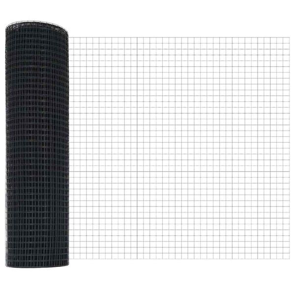 vidaXL Fence and Post Grey 0.4 x 10 m Steel