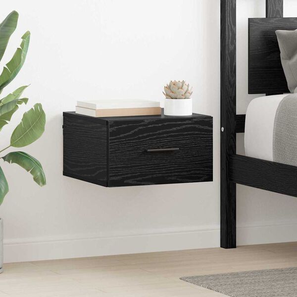 vidaXL Bedside Cabinet Black oak 35 x 35 x 20 cm Engineered wood