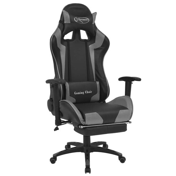 vidaXL Gaming Chair Grey 70 x 71 x 136 cm Artificial Leather