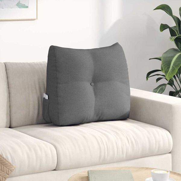 vidaXL Back Pillow Dark Grey 60 x 24 x 50 cm Fabric