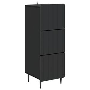 vidaXL Drawer Cabinet Black 33 x 34.5 x 92 cm Engineered Wood