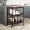 vidaXL Kitchen Trolley Brown Oak 60x41x80.5 cm Engineered Wood