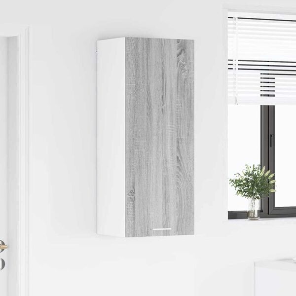 vidaXL Hanging Cabinet with Storage Riga Grey Sonoma 40 x 31 x 100 cm