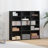 vidaXL CD Cabinet Black Oak 100x23x89.5 cm Engineered Wood