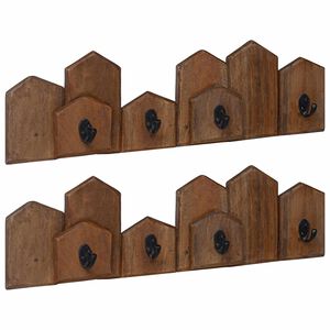 vidaXL Hanger Brown 48 x 8 x 15 cm Solid Mahogany Wood