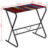 Glass Desk with Rainbow Pattern