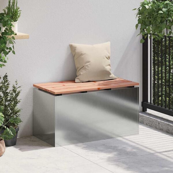 vidaXL Garden Bench Silver 80 x 40 x43 cm Galvanised steel