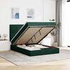 vidaXL Ottoman Bed with Mattresses Dark Green 140x190cm Velvet