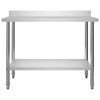 vidaXL Kitchen Work Table with Overshelf 120x60x150 cm Stainless Steel