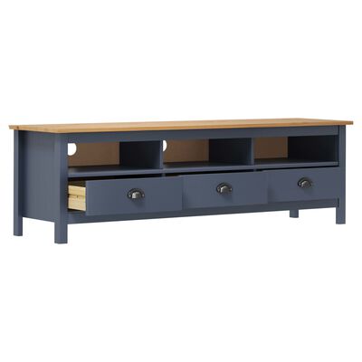 vidaXL TV Cabinet Hill Grey 158x40x47 cm Solid Pine Wood