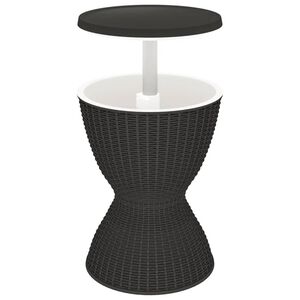 vidaXL 3-in-1 Ice Cooler Table Black Polypropylene