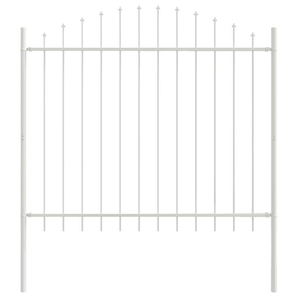 vidaXL Garden Fence 2 pcs White 170 x 190 cm Powder-Coated Steel