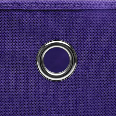 vidaXL Storage Boxes with Lids 10 pcs Purple 32x32x32 cm Fabric