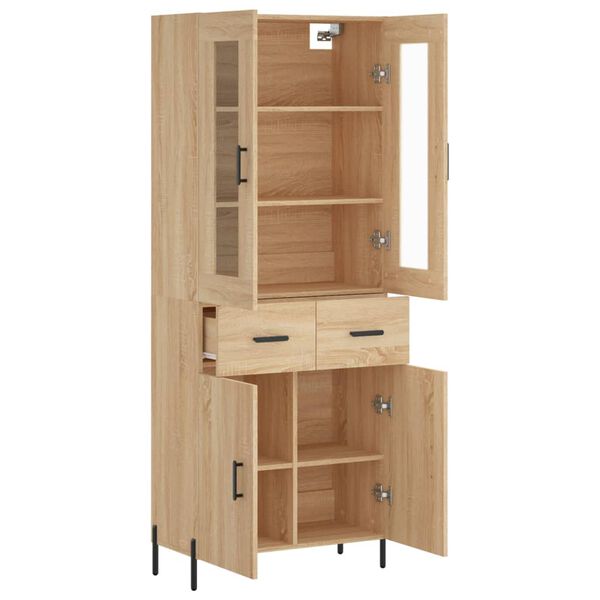 vidaXL Highboard Sonoma Oak 69.5x34x180 cm Engineered Wood