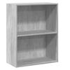 vidaXL 2-Tier Book Cabinet Concrete Grey 60x30x76.5 cm Engineered Wood