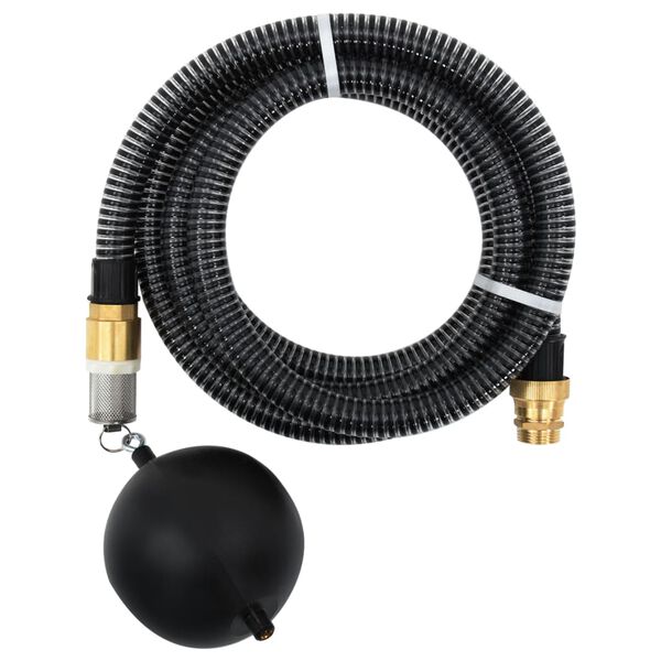vidaXL Suction Hose with Brass Connectors Black 1.1" 4 m PVC