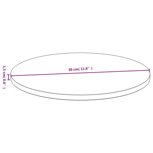 vidaXL Table Top &Oslash;30x1.5 cm Bamboo