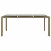 vidaXL Garden Table 190x90x75 cm Tempered Glass and Poly Rattan Beige