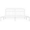 vidaXL Metal Bed Frame without Mattress with Headboard White 200x200cm