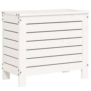 vidaXL Garden Footstool White 62x31.5x52 cm Solid Wood Pine