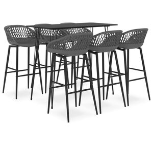 vidaXL Bar Set | Black and Grey | MDF, metal, PP | Medium | Ergonomic | Bar Set
