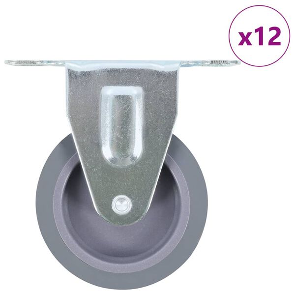 vidaXL 12 pcs Fixed Casters 75 mm