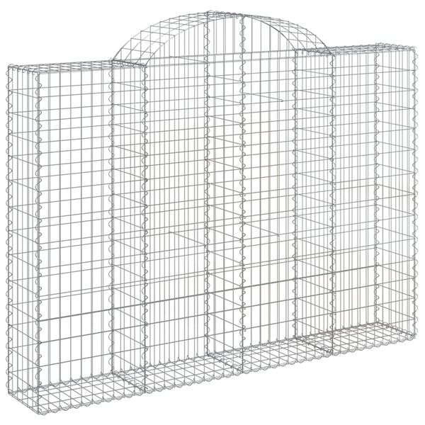 vidaXL Arched Gabion Baskets 5 pcs 200x30x140/160 cm Galvanised Iron