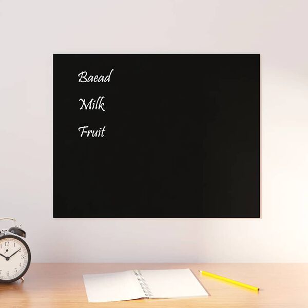 vidaXL Wall-mounted Magnetic Board Black 50x40 cm Tempered Glass