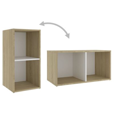 vidaXL TV Cabinets 2 pcs White and Sonoma Oak 72x35x36.5 cm Engineered Wood