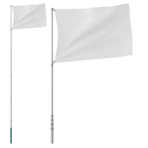 vidaXL Telescopic Flagpole Silver 5.55 m Aluminium